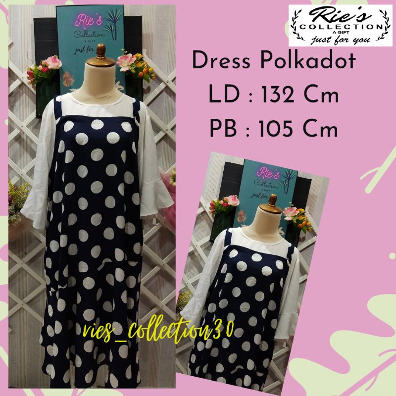 Polkadot Dress/Dress Bigsize/Korean Dress/Dress Wanita/Dress Casual