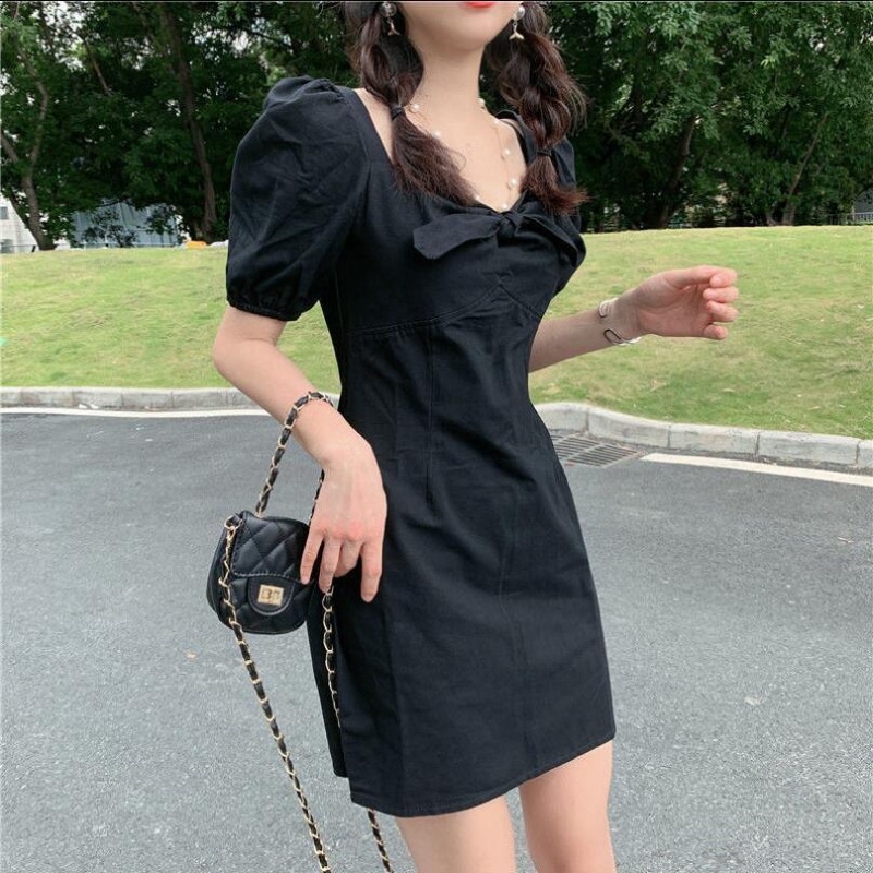 LMB IMPOR HIGH QUALITY KOREAN RIBBON MINI DRESS IMPOR