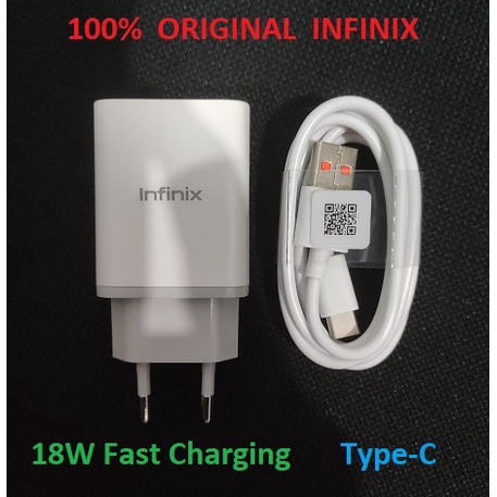 INFINIX Charger U180XEB 18W Fast Charging + Type-C Cable Original