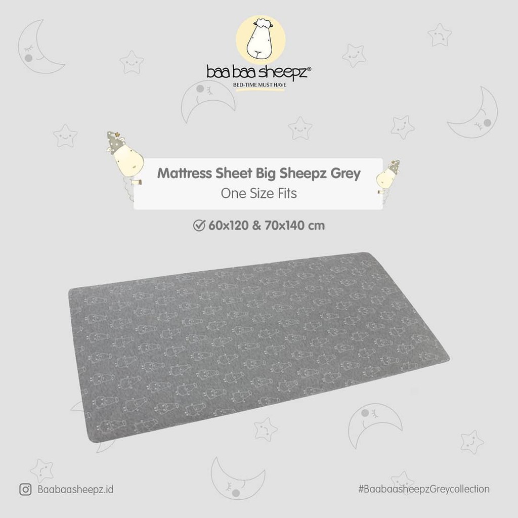 BaaBaaSheepz Mattress sheet Grey Collection