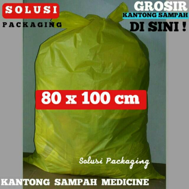 KANTONG SAMPAH KUNING BESAR 80X100/TRASH BAG/PLASTIK SAMPAH MEDICINE