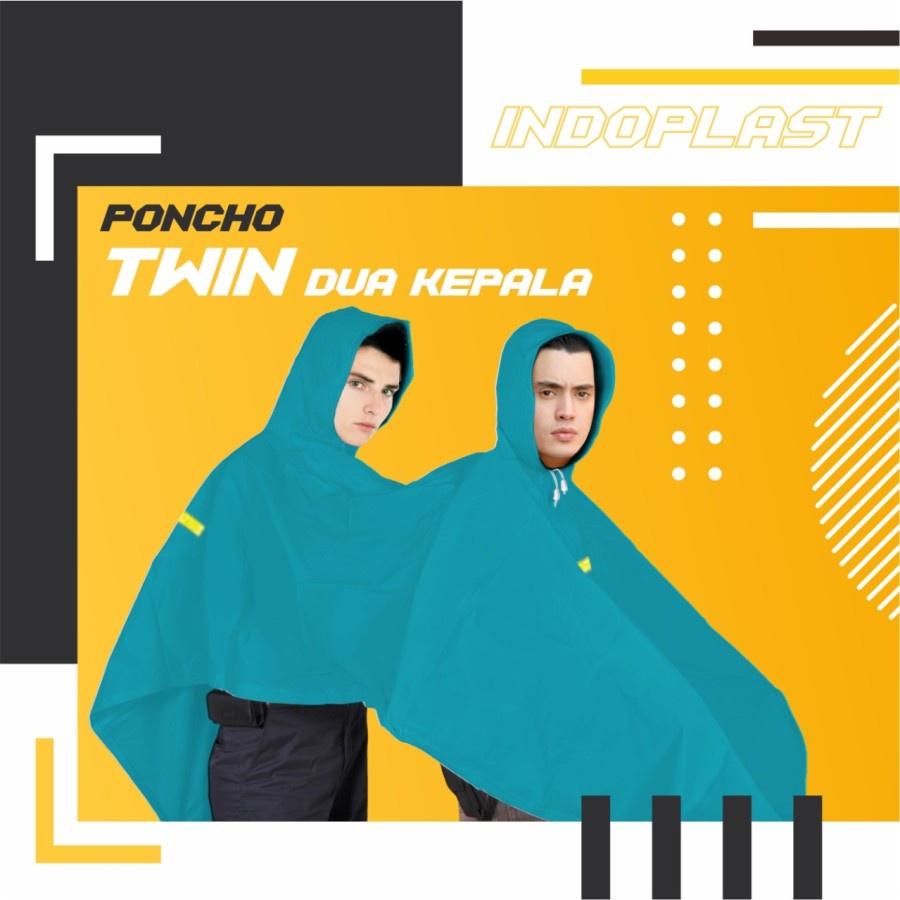 Jas Hujan Poncho Twin Scothlight 2 in 1 Dua Kepala Poncho Dewasa