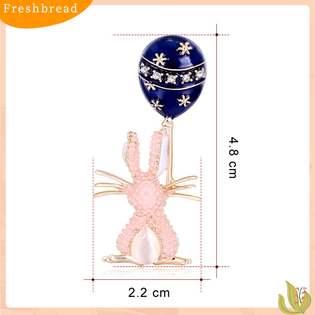 Terlaris Women Fashion Rhinestone Inlaid Cute Bunny Balloon Design Brooch Pin for Party