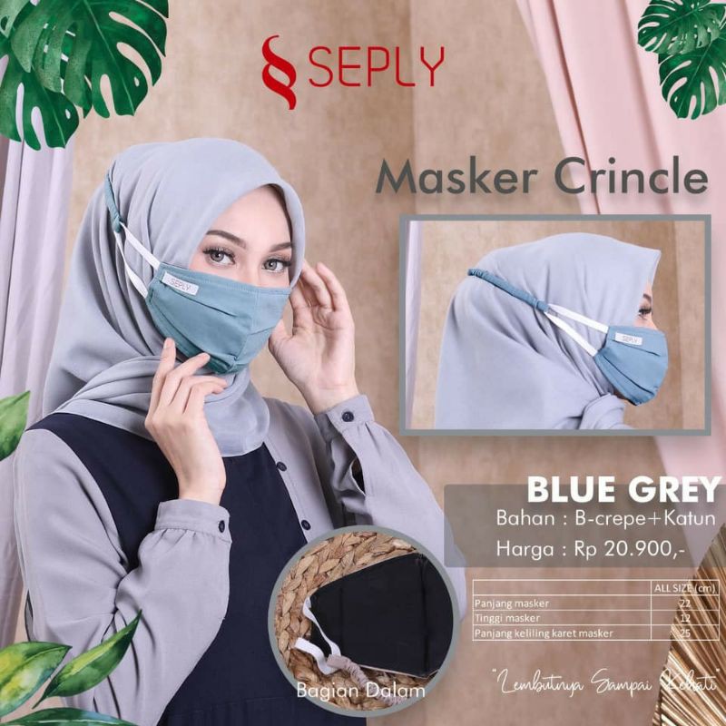 MASKER KAIN POLOS CRINCLE || SEPLY