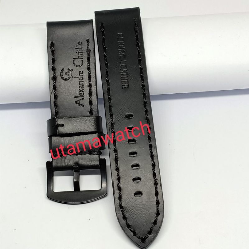 PROMO Strap tali jam tangan alexandre christie  kulit hitam tali alexander christie