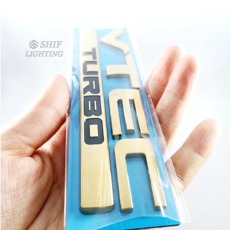 1Pc Stiker Emblem Logo TURBO VTEC Bahan ABS Warna Emas Untuk Mobil HONDA