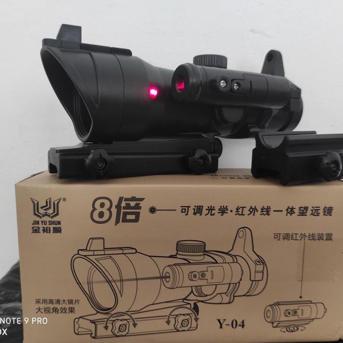 Jual Scope dummy Acog Zoom 8x + Laser Wgg AEG pubg sig pdw d cobra ...