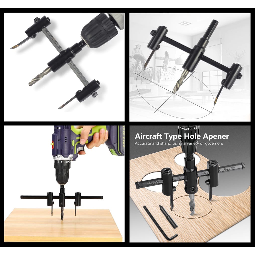 Mata Bor Kayu Jangka / Adjustable Circle Hole saw Cutter (ukuran pilih sesuai variasi)