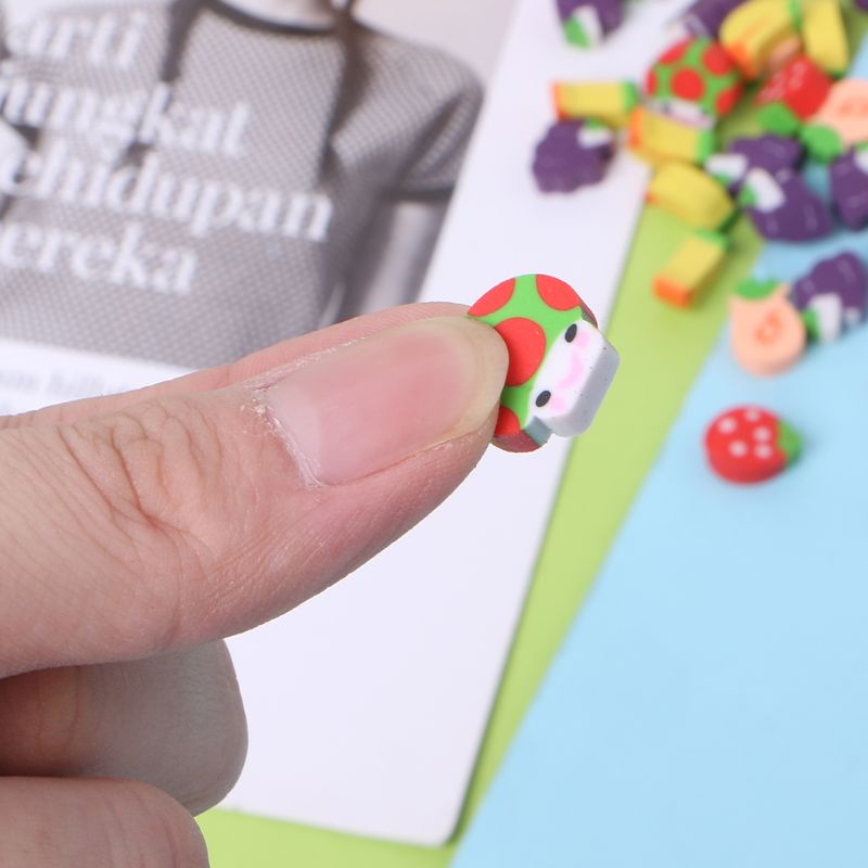 Sun 50Pcs Penghapus Karet Mini Bentuk Buah Lucu Kreatif Untuk Stationery Anak