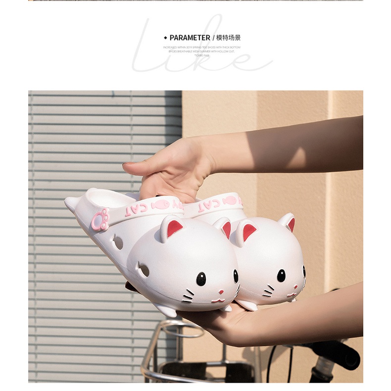 [littlecrab] Sendal Rumah Berkualitas Kitty Kucing Sandal Jalan Lucu Unik Cat Sandal Empuk Sendal Karet Korean Style