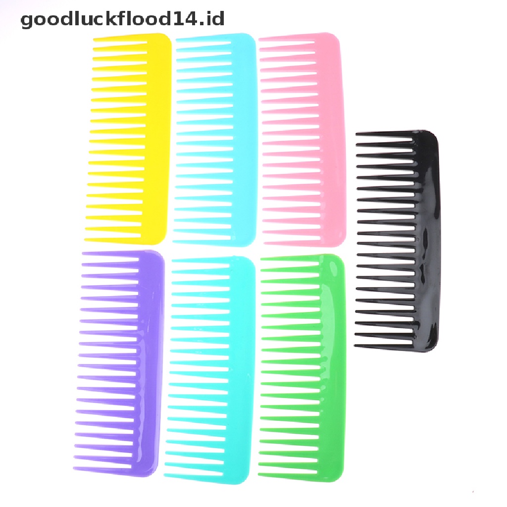 [OOID] 1Pc Salon Comb Hairdressing Shower Plastic Wide Tooth Detangler Hair Brush Combs ID