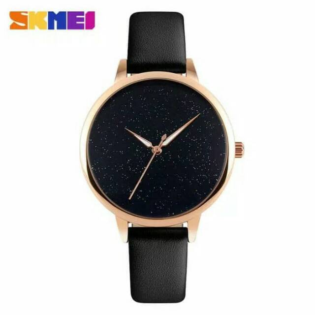 Jam Tangan Wanita / fashion wanita /SKMEI 9141 Leather / Jam Tangan Analog Kulit - Putih