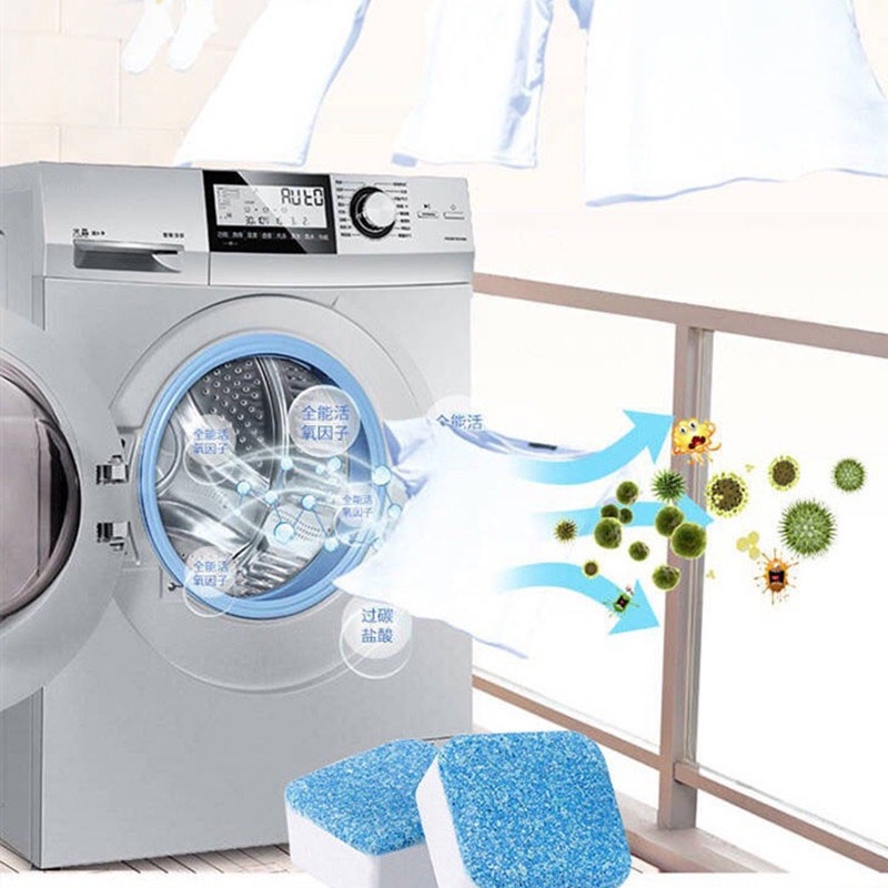 Pembersih tabung Mesin Cuci Membunuh Bakteri, Jamur dan lumut pada tabung, pakaian lebih sehat dan bersih Pembersih Mesin Cuci Washing Machine Cleaner 1PCS - WFY457 Washing Machine Cleaning Tablet Deep Cleaning Effervescent Tablet Descaling Deodorant