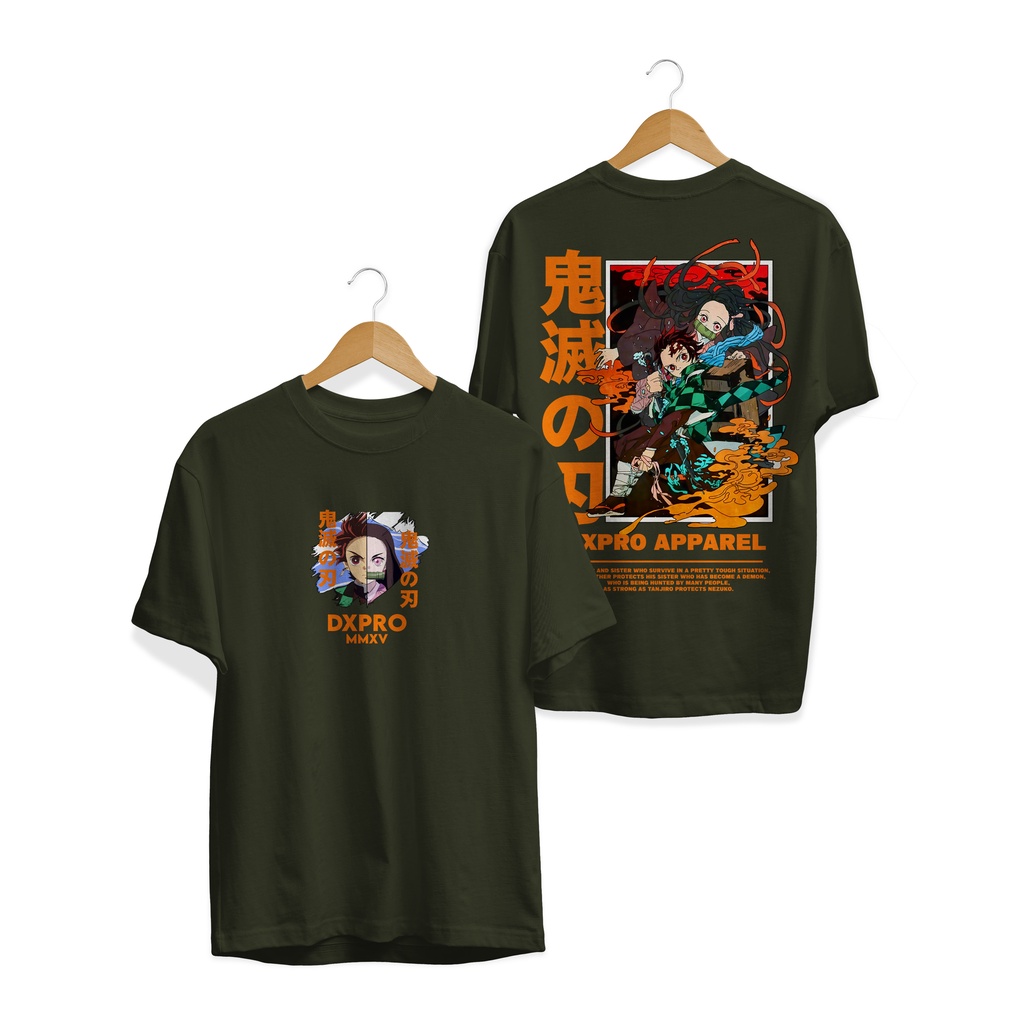 BAJU LOGO TWO Demon Slayer TANJIRO KAMADO / KAOS SERIES ANIME