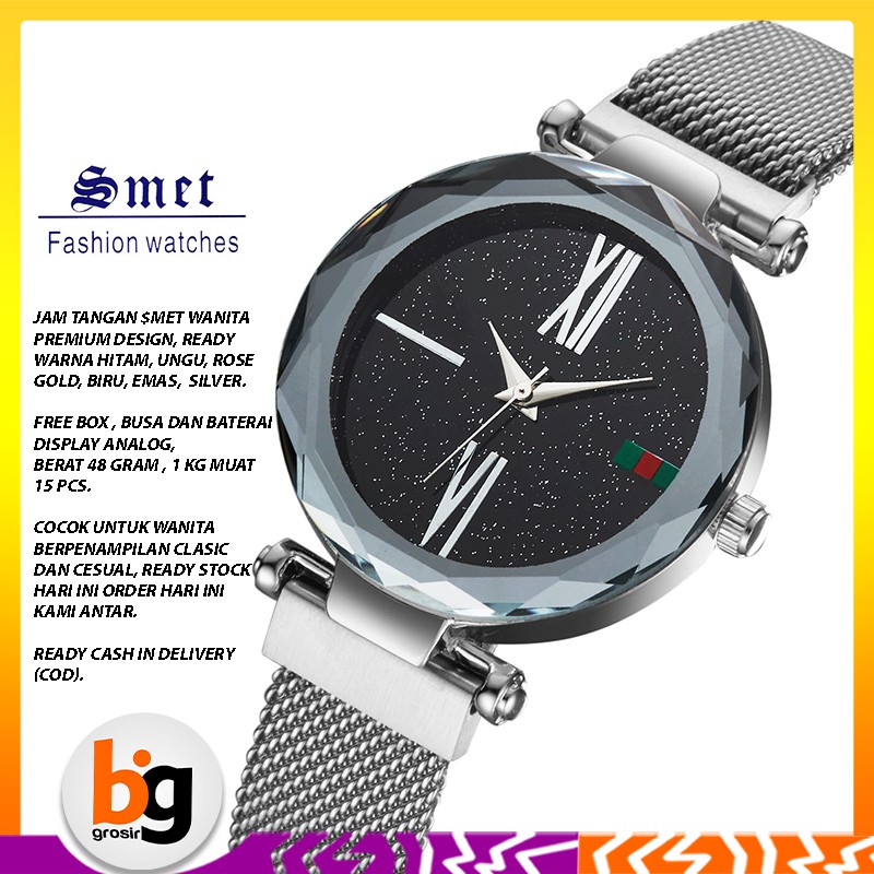 Bg Cod J06 Jam Tangan Magnet Premium Rantai Magnet Pasir Plat Glitter Jam Tangan Wanita Shopee Indonesia