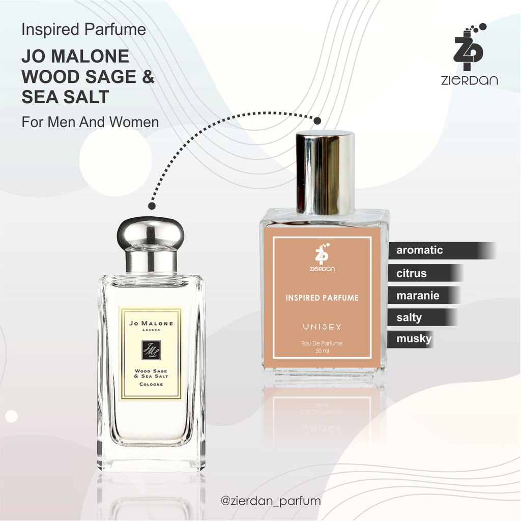 Zierdan Inspired Parfum Jo Malone Wood Sage&amp;Sea Salt Parfume Farfum Minyak Wangi Pria&amp;Wanita Unisex