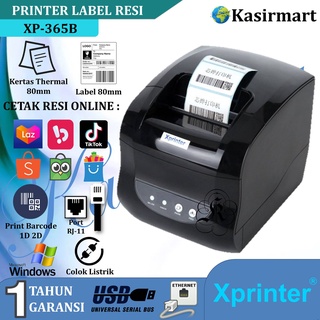 Xprinter XP-365B Printer Thermal 80mm USB + LAN (Ethernet) Cetak Struk Kasir RJ11 / Label Thermal 80x100 Cetak Resi Shopee XP365B Bukan Printer Bluetooth