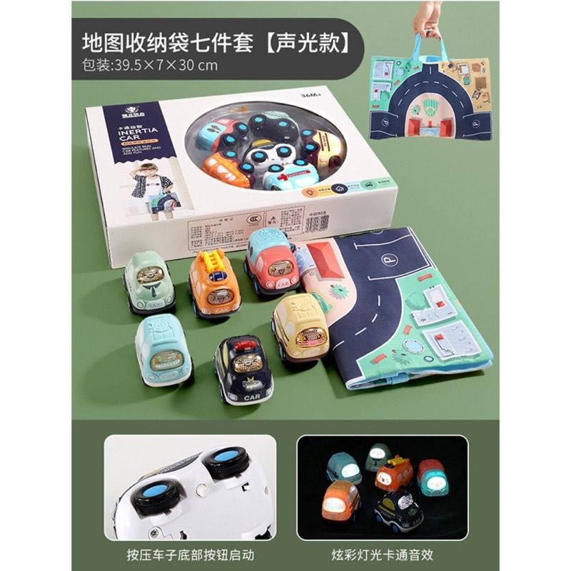 inertia car set baby push pull car mainan mobil dan playmat1