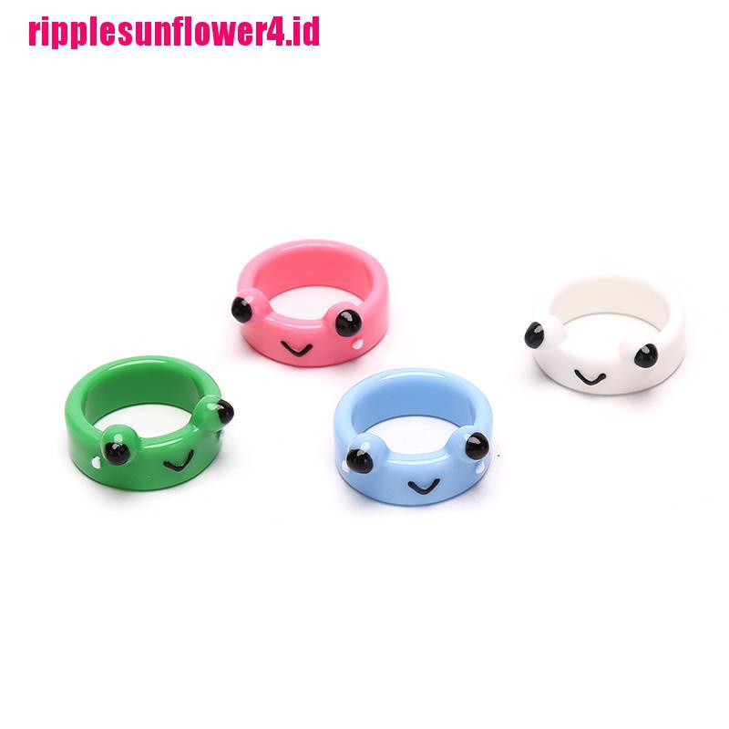 Cincin Bentuk Hewan Katak Bahan Polymer Clay Resin