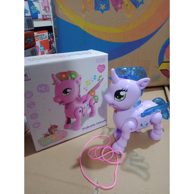 Mainan anak kuda pony berjalan ,bersuara -kuda pony unicorn