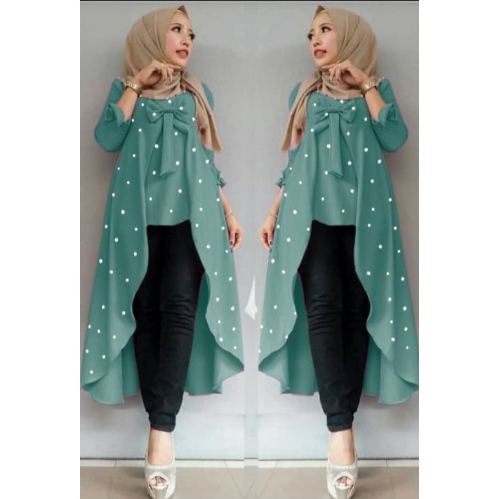 [Tunix Viane Mutiara RO] Tunik wanita crepe Varian warna