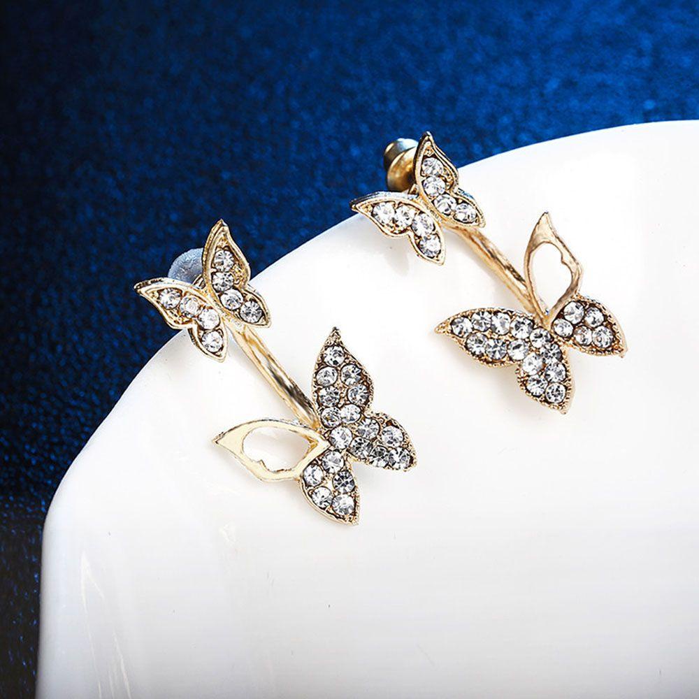 Anting Kupu-Kupu Nanas Perhiasan Fashion Untuk Wanita Anting Korea Berongga