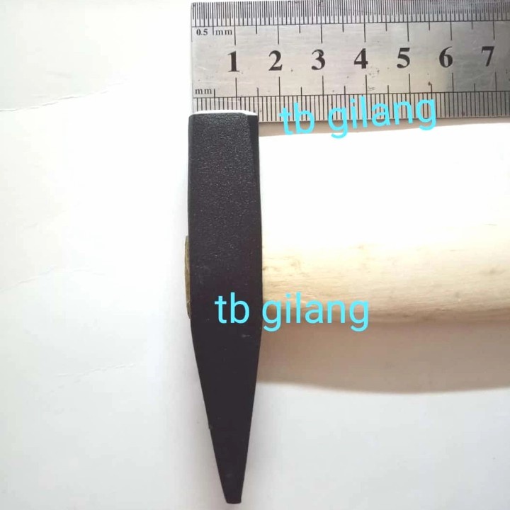 Palu martil 100g kecil kotak persegi lancip gepeng gagang kayu hammer pecahin es hancurin kaca