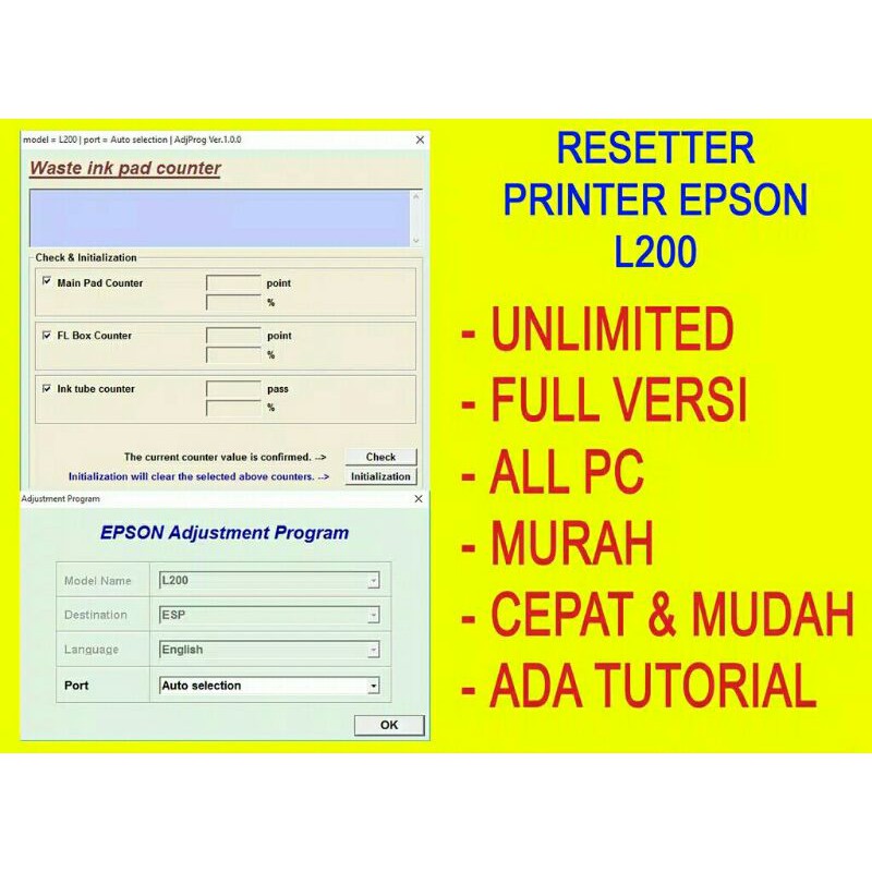 Resetter printer epson L200