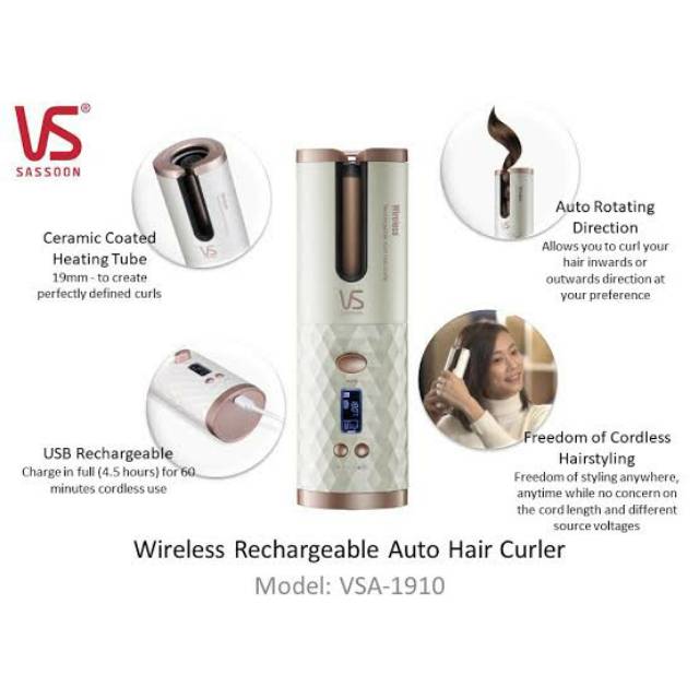 VIDAL SASSONS Auto Rechargeable Curling