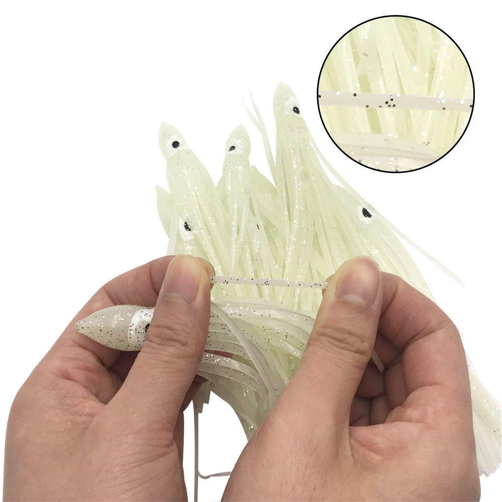 Lanfy Pancing Laut Soft Lures Fishing Tackle 5cm Luminous Threads Rok Glow Soft Squid Skirt