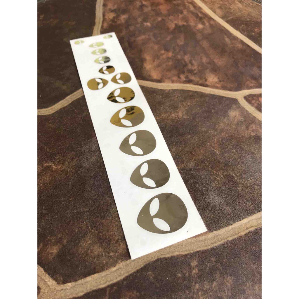 Alien Face Fingerboard Sticker Inlay Gitar Fretboard Akustik Elektrik Klasik Nylon Guitar Fingerbord