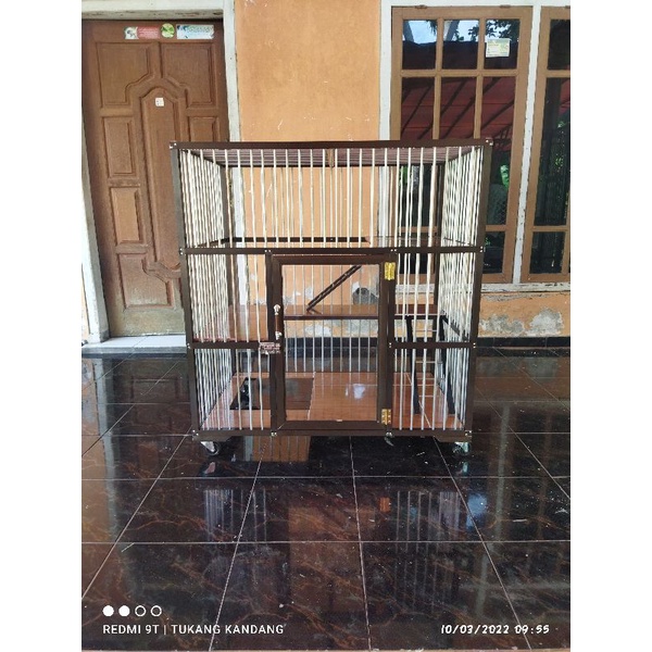 kandang kucing alumunium tingkat 1 jumbo ukuran PxLxT 90x60x90