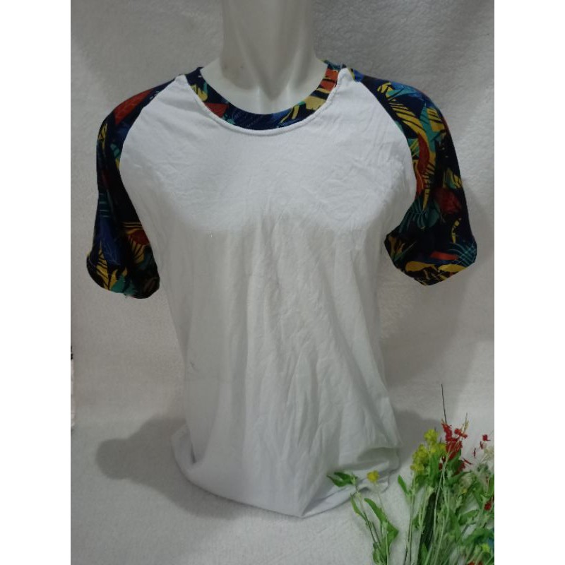 Kaos raglan lengan motif size S-5XL