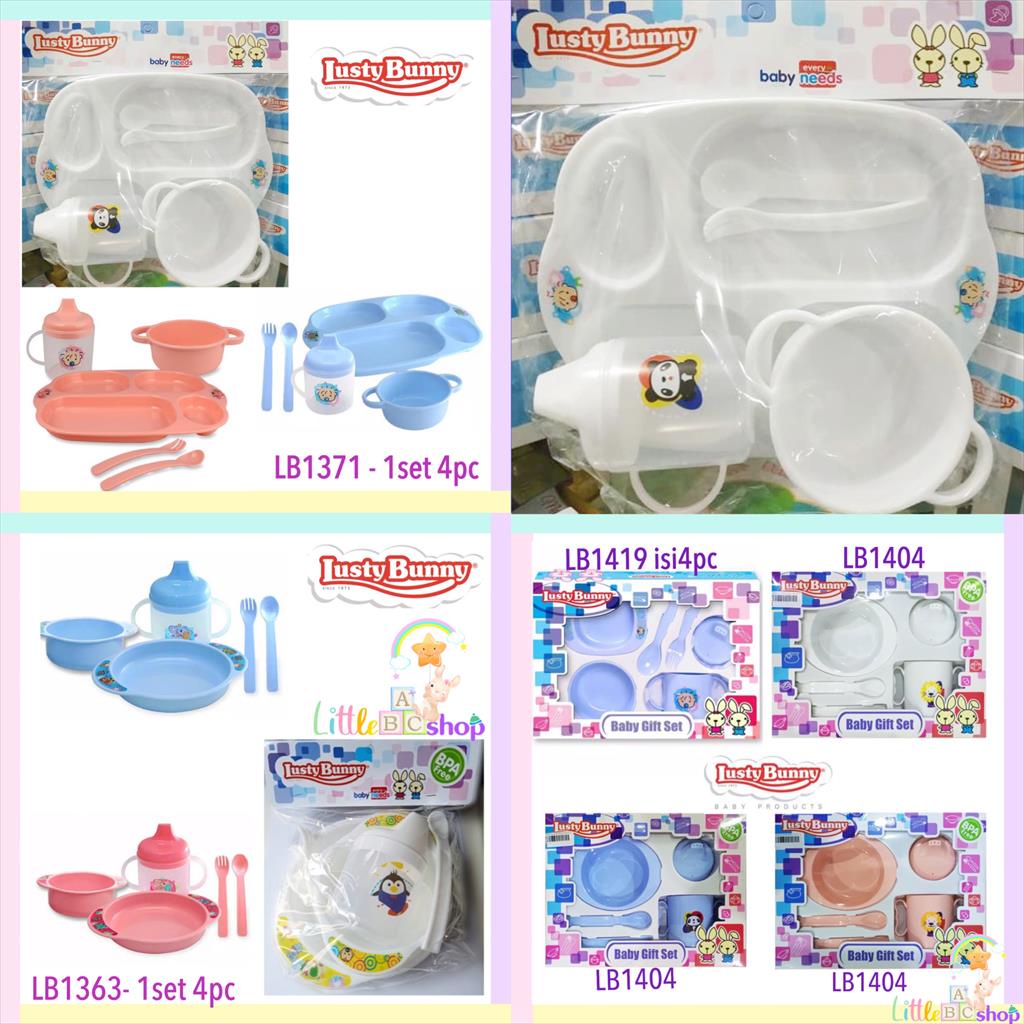 Lusty Bunny Feeding Set /Mpasi Peralatan makan bayi /piring makan bayi