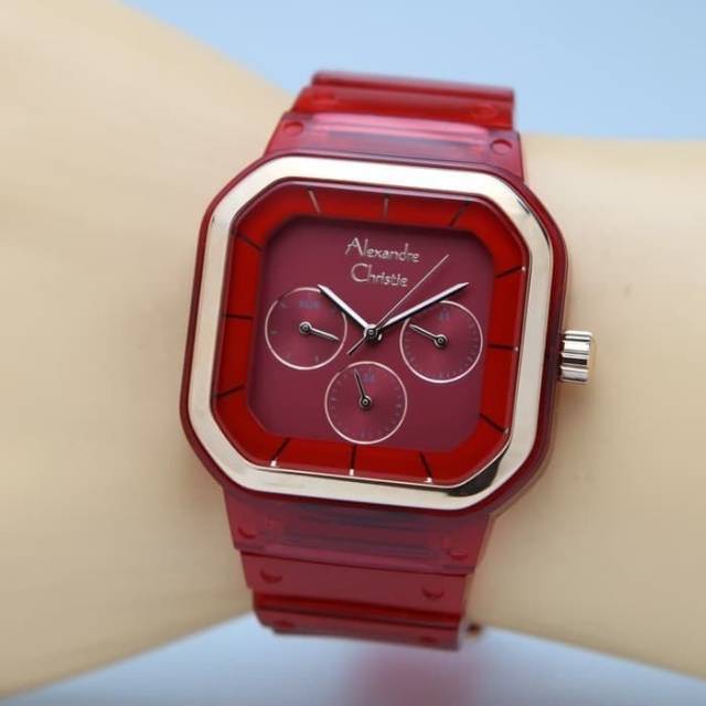 Jam Tangan Wanita Original Alexandre Christie AC 2811 LH Rosegold Red Garansi resmi 1 thn