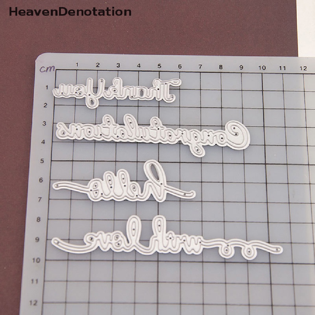 [HeavenDenotation] DIY Greeting Words Cutting Die Metal Scrapbooking Dies Craft Dies Greeting Card