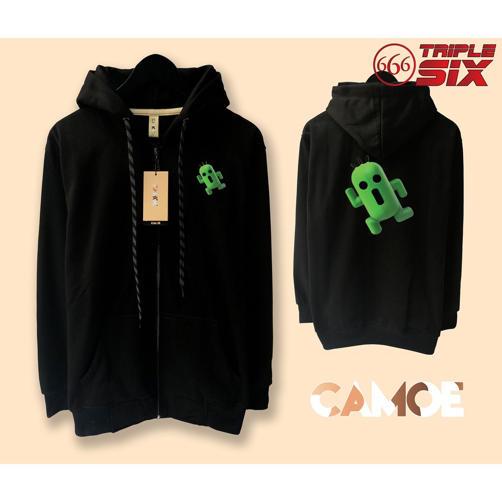 Jaket Hoodie Zipper final fantasy cactuar