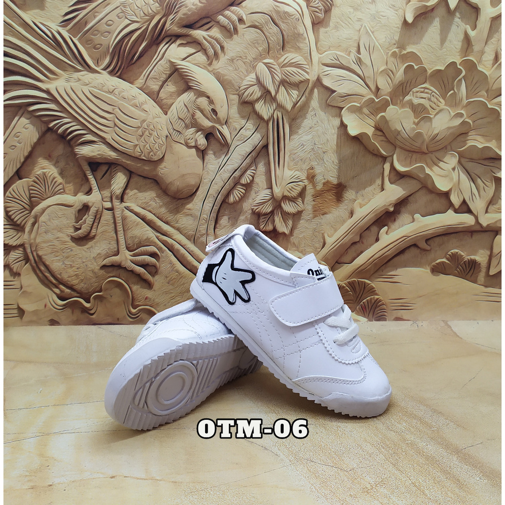 Sepatu Asics Mickey Anak Putih Hitam / Sepatu Anak Keren Promo Murah