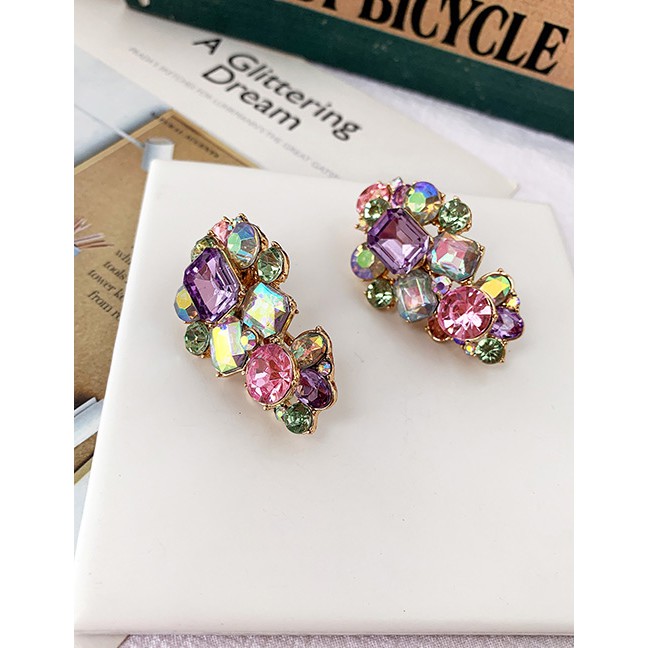 LRC Anting Tusuk Fashion Color Alloy Stud Earrings F55666