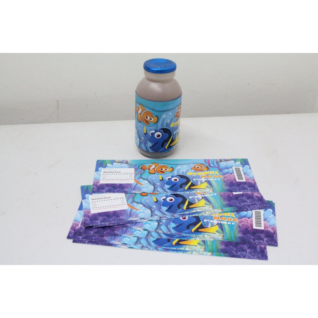 

Label Susu Botol Custom Karakter Finding Dory