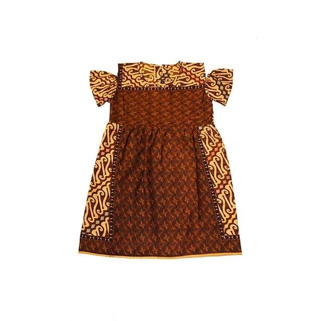 Dress Batik Anak Model Sabrina size L/Terusan Anak