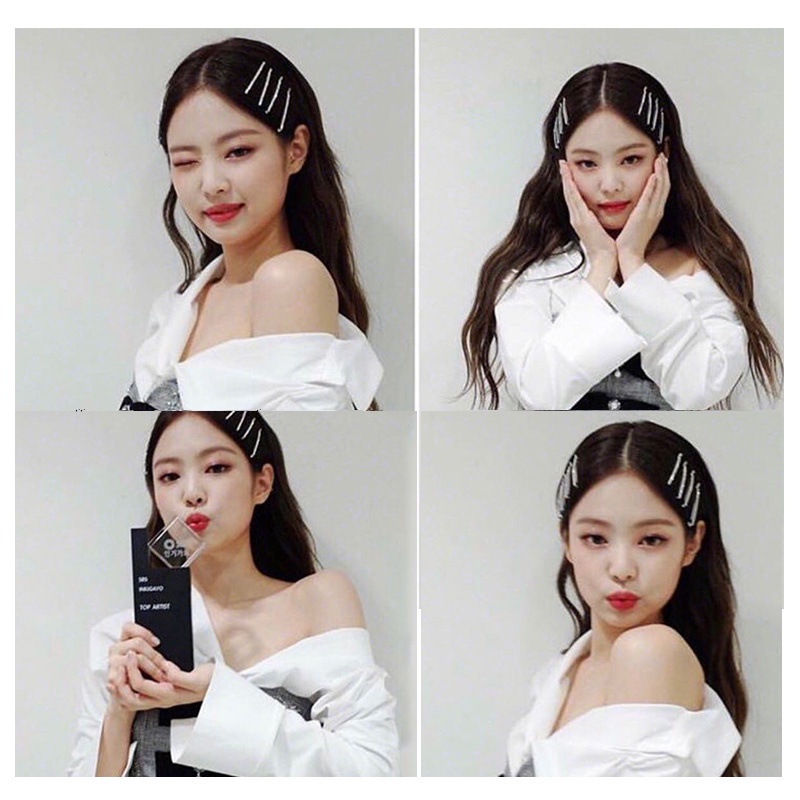 Set Jepit Rambut Aksen Berlian Imitasi Gaya Korea Untuk Perempuan