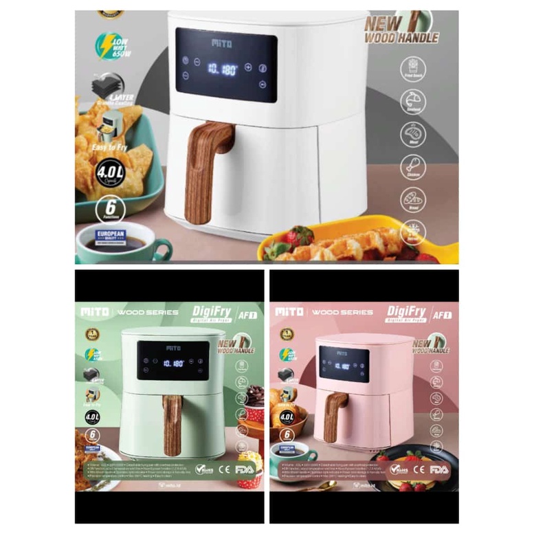 Air Fryer MITO AF-1 AF1 4liter Low Watt wood series