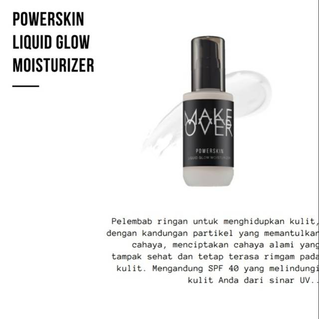 MAKE OVER Powerskin Liquid Glow Moisturizer 45ml