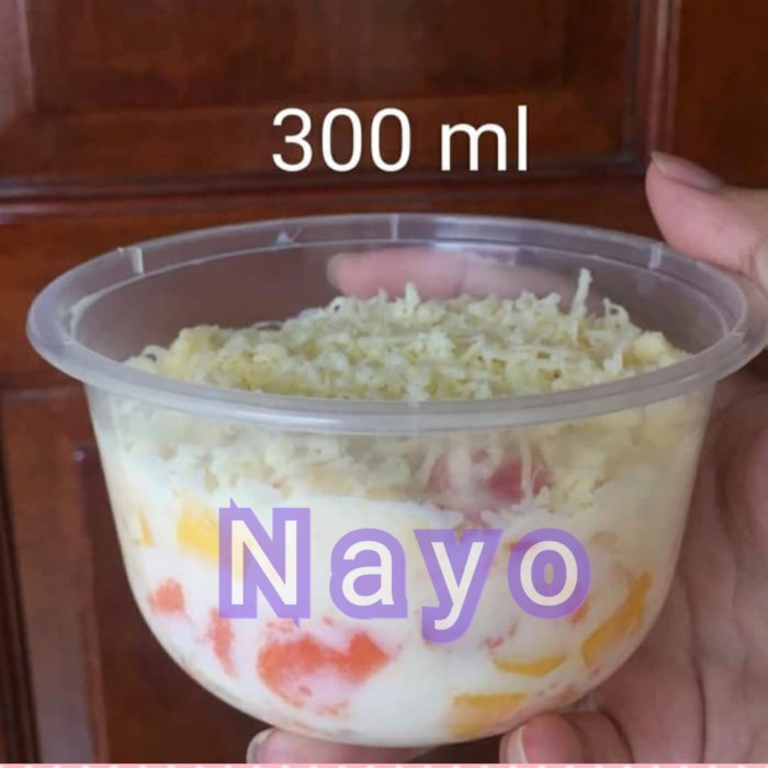 Makanan-Toples- Cup Plastik 300 Ml / Thinwall / Cup Salad / Cup Puding - Alas Bulat -Toples-Makanan.