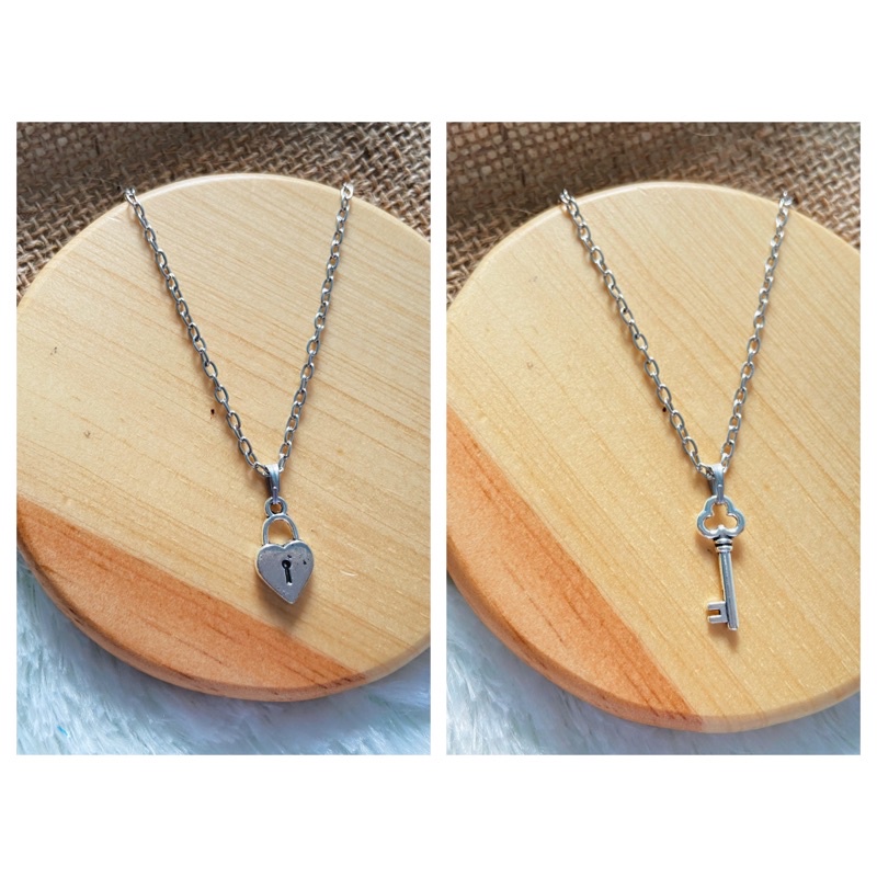 ASB - Kalung Rantai Couple Gembok dan Kunci (Bisa beli satuan)