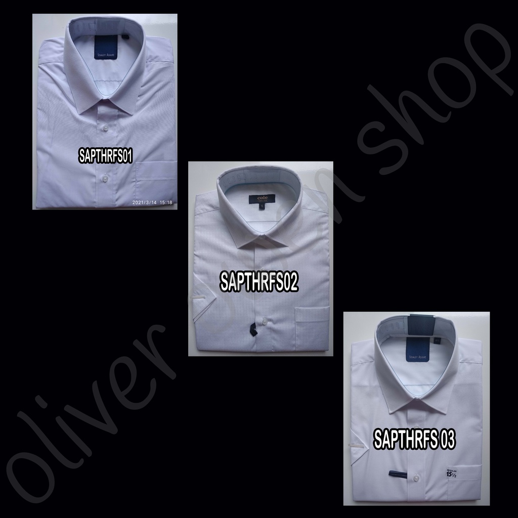 Kemeja Putih Lengan Pendek Reguler Fit Merk Stanley Adams