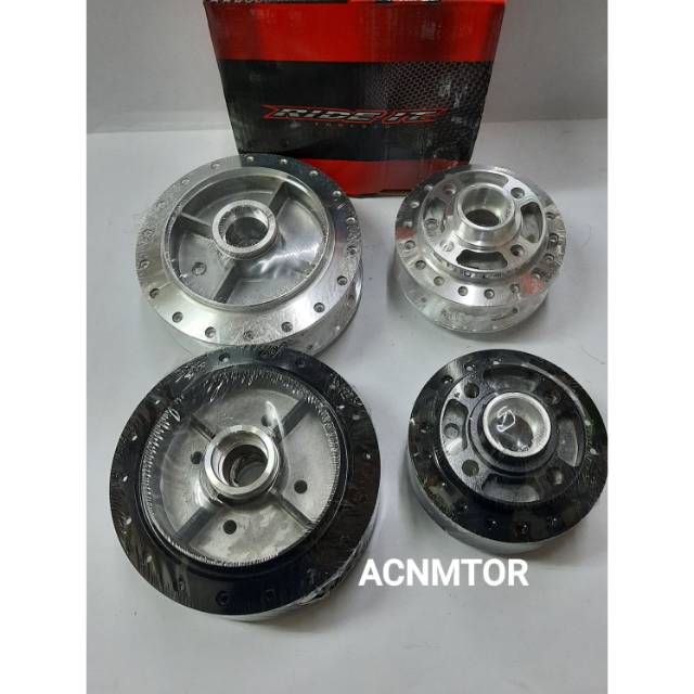 TROMOL/TROMBOL SET DEPAN BELAKANG  RX KING RIDE IT HITAM/CROME PNP