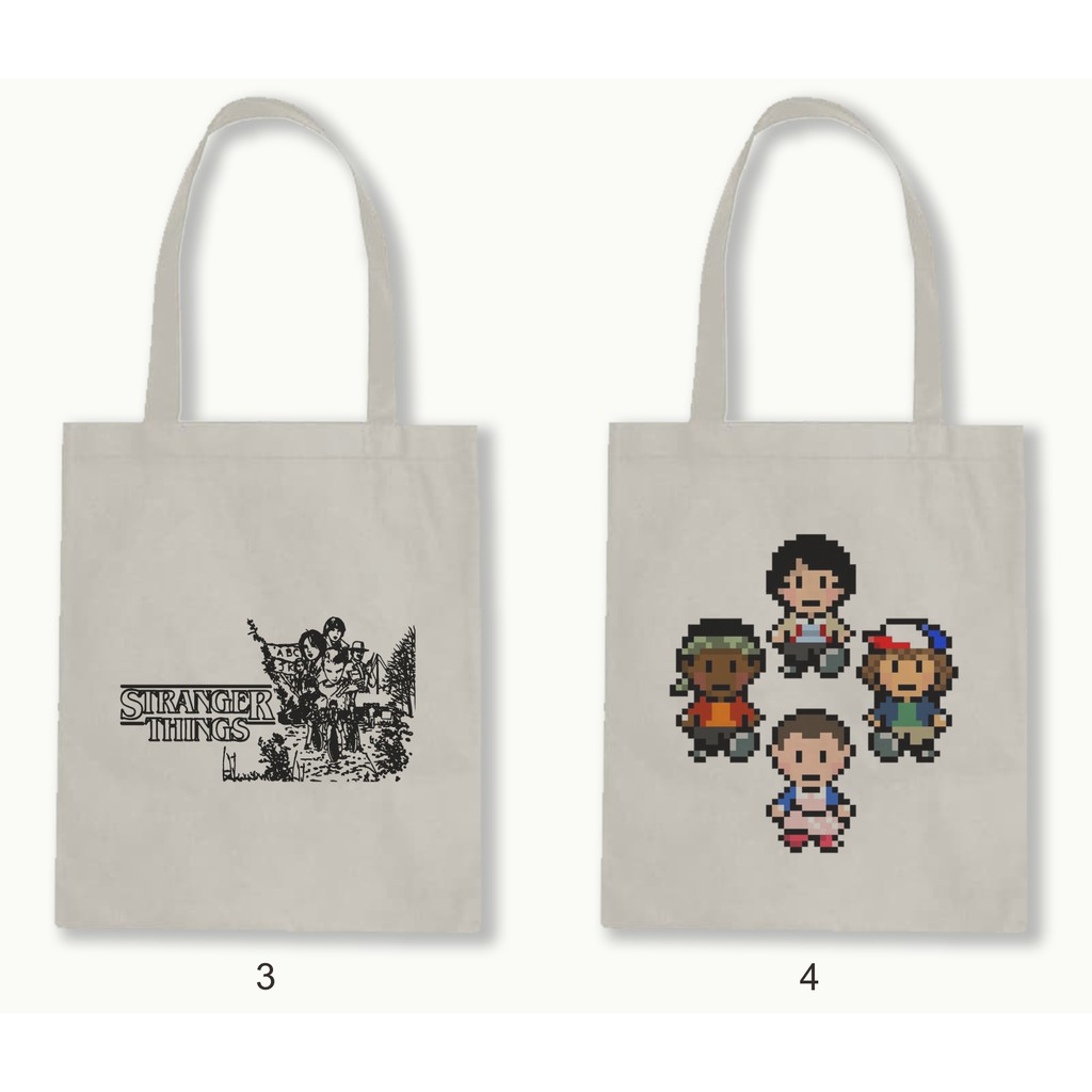 TOTE BAG BLACU 30X40 - STRANGER THINGS series.02