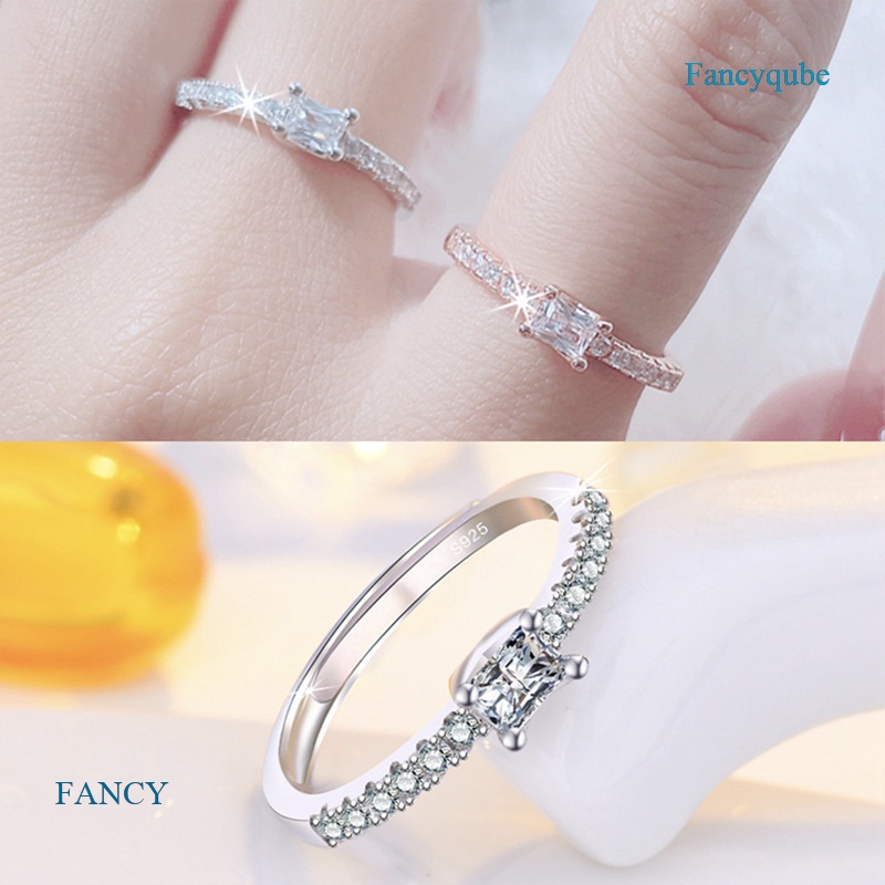 Cincin Wanita Warna Rose Gold Hias Cubic Zirconia Gaya Boho Untuk Pertunanganpernikahan